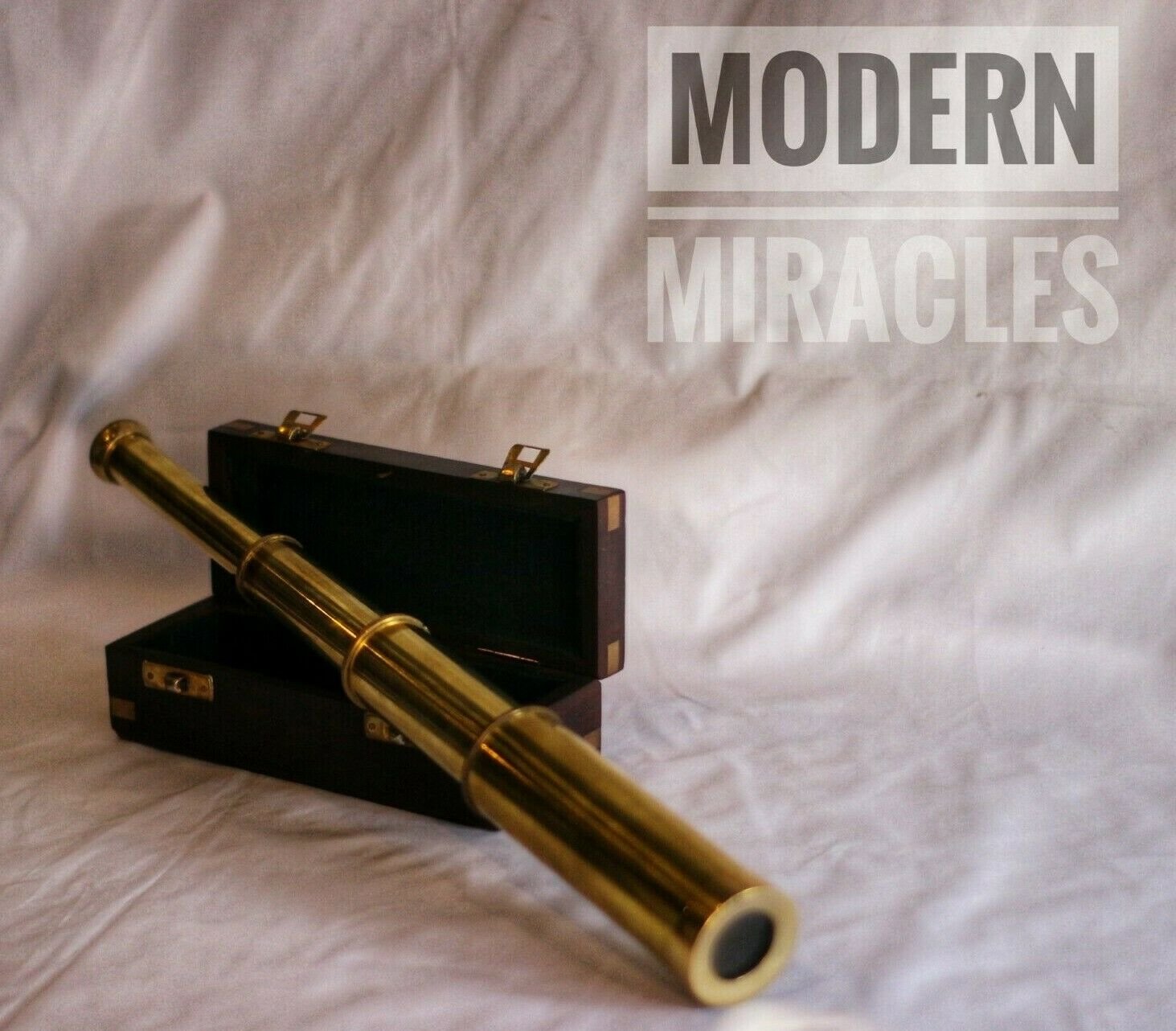 Marine Antique Telescope Spyglass Maritime Nautical Brass with wooden box