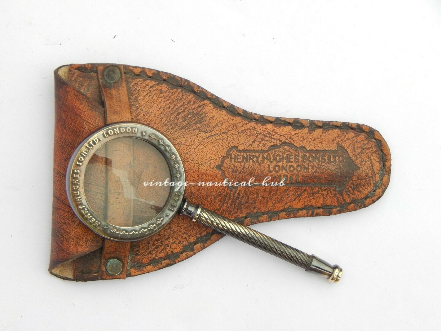 Magnifier Brass Magnifying Glass With Leather Cover Collectible Decor Gift