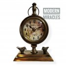 Antique Marine Vintage Desk Clock with Stand Brass Antique Home Decor