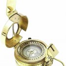 Solid Brass Vintage Prismatic Compass Nautical Pocket Magnetic Navigation