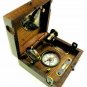 Antique Brass Marine Master Box & Nautical Compass Telescope Magnifying Glass