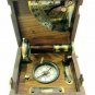 Antique Brass Marine Master Box & Nautical Compass Telescope Magnifying Glass
