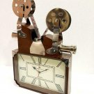 Antique Brass Projector Clock Nautical Style Maritime Ship Desk Clock Office Dec