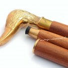 Brass Duck Head Handle Walking Stick Vintage Wooden Cane Designer Antique Gift