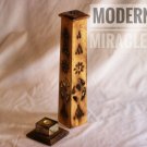 Set of 5 Tall Wooden TOWER INCENSE Decor Stick Cone Holder Stand Ash Catcher Hand Carved