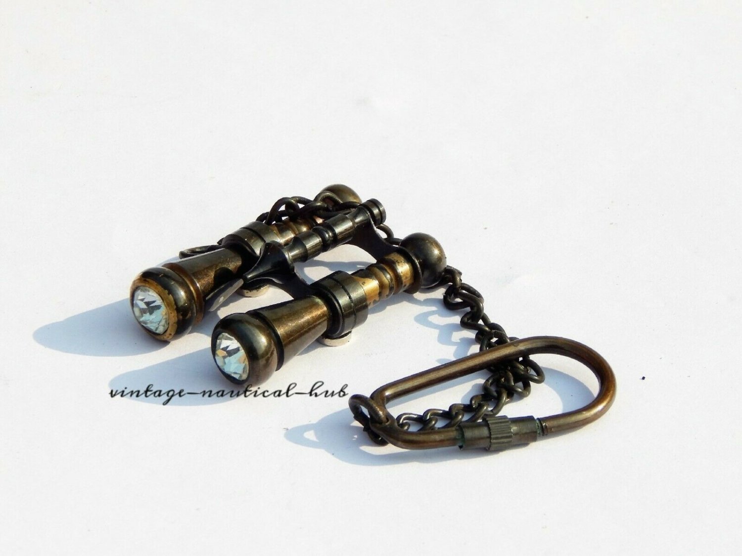 Set of 5 Vintage Binocular Brass Key Chain Marine Antique Monocular Key Ring