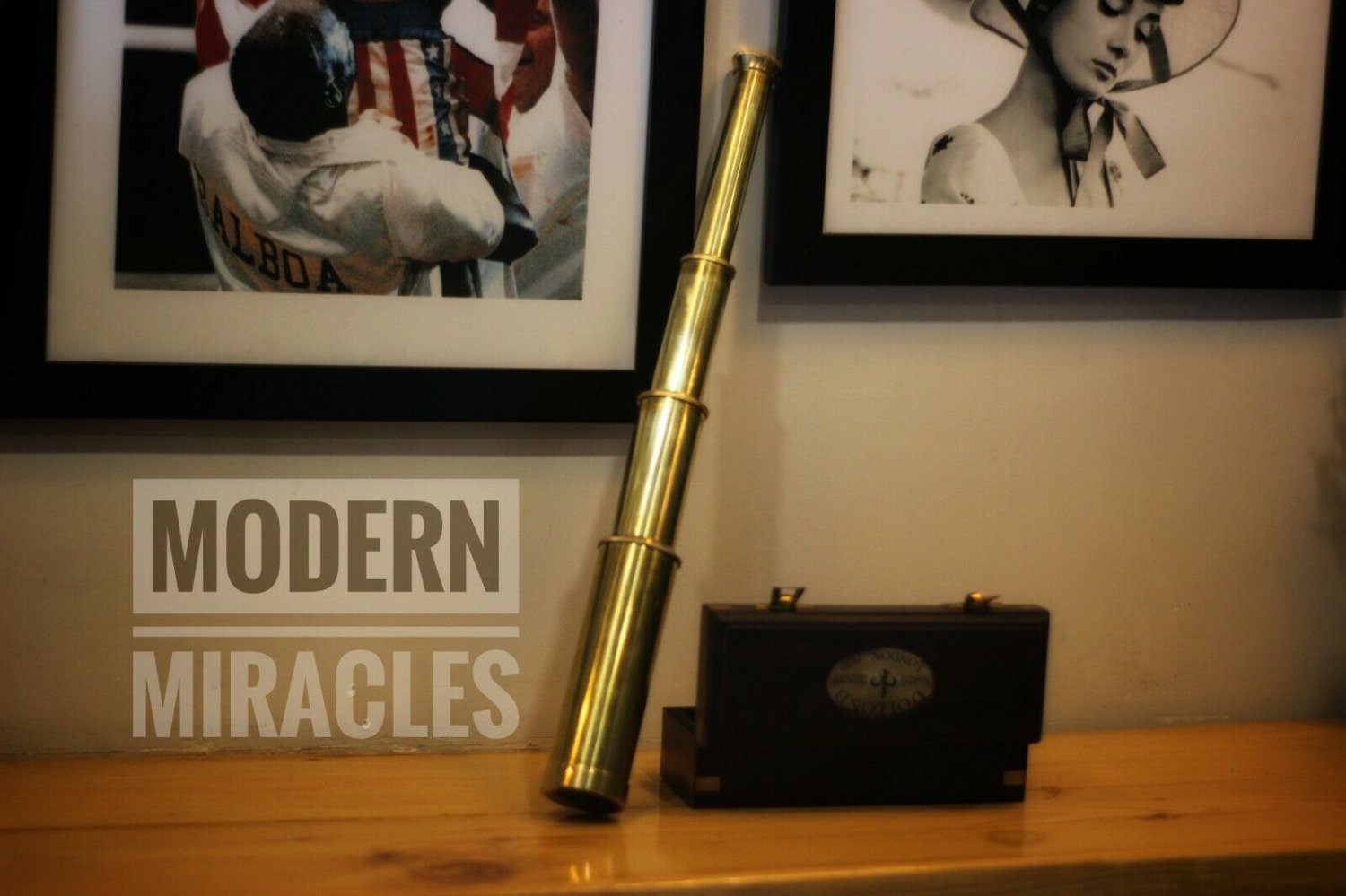 NAUTICAL SPYGLASS TELESCOPE BRASS VINTAGE WITH WOODEN BOX TELESCOPE