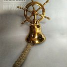 Nautical Brass Door Bell with Ship Wheel Wall Hanging home Decor Bell Gift Item