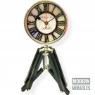 Black Wooden Tripod Desk Clock Vintage Antique Nautical Maritime Clock Decor