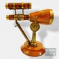 8'' Nautical Antique Double Barrel Telescope Brass Stand Beautiful Table Decor