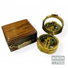 Antique Maritime Brass Brunton Compass "THOS J EVANS LONDON" Geological Compass