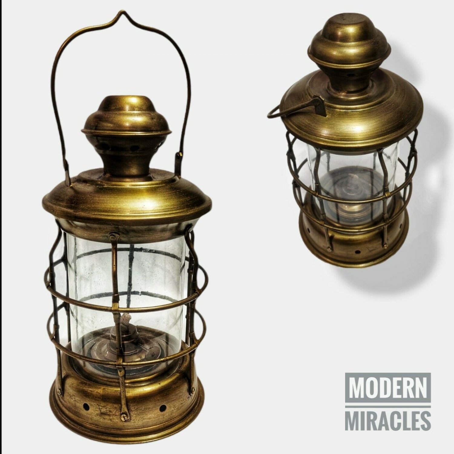 10" Ship Oil Lantern Antique Brass Lamp For Home Decor Collectible Decorative