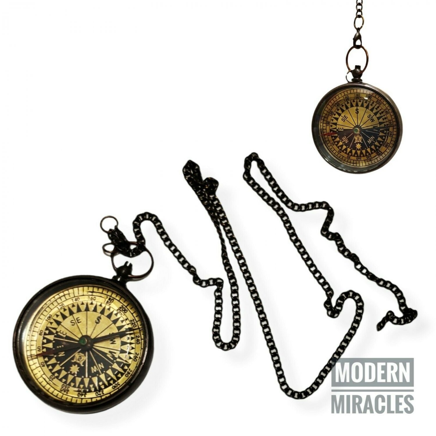 Antique vintage brass 2" compass nautical maritime locket compass beautiful gift