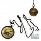 Antique vintage brass 2" compass nautical maritime locket compass beautiful gift