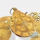 Antique Finish English Arabic Calendar Navigation Astrolobe Globe Astrological