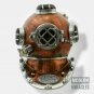 Vintage U.S Navy Mark V Diving Divers Helmet Solid Steel BROWN Brass Finish