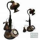 Antique Finish Rotary Dial Candlestick Stylish Brass Telephone Wired Working