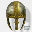 Medieval Armor Gold Brass Helmet LARP gothic Persian Halloween Vintage Knight Ax