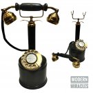 Antique Black Coated Rotary Dial Long Brass Telephone Vintage Barrel Style Decor