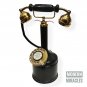 Antique Black Coated Rotary Dial Long Brass Telephone Vintage Barrel Style Decor