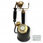 Antique Black Coated Rotary Dial Long Brass Telephone Vintage Barrel Style Decor