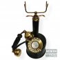Antique Black Coated Rotary Dial Long Brass Telephone Vintage Barrel Style Decor