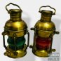 15" Antique Combo Oil Ship Lantern Nautical Brass Red Port Lantern LAMP Maritime