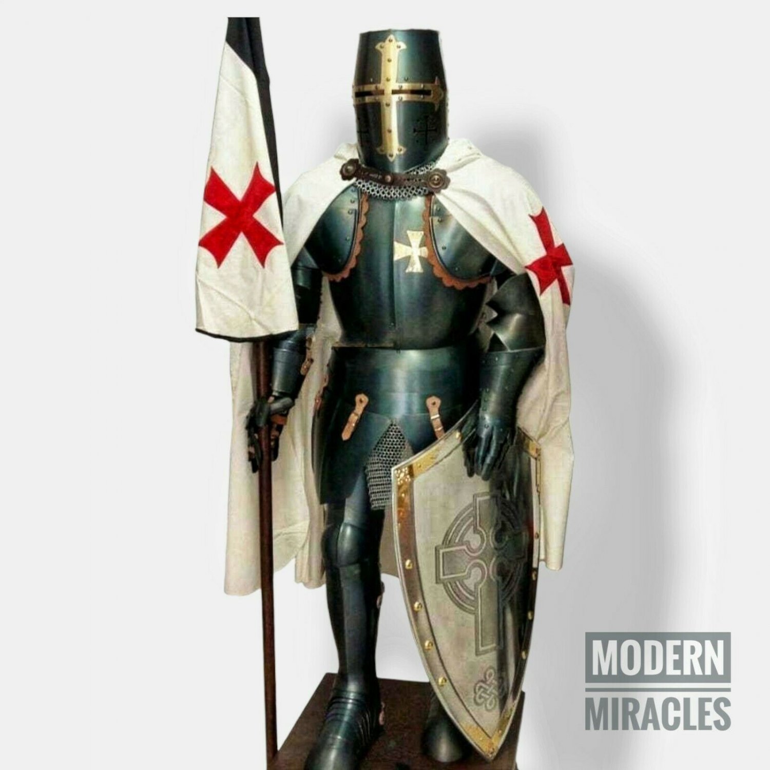 Medieval Black Antique Wearable Suit Of Armor Crusader Gothic Full Body Armour