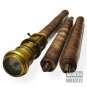 Brass Hidden Telescope with Compass on Top Walking Stick Leather Engraved Canes