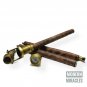 Brass Hidden Telescope with Compass on Top Walking Stick Leather Engraved Canes