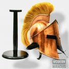 Medieval Greek Corinthian Armor Helmet With Golden Plume Armour Spartan Helmet
