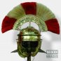 18 Guage Brass Medieval Knight Roman Centurion Helmet With Plume Halloween Gift