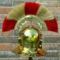 18 Guage Brass Medieval Knight Roman Centurion Helmet With Plume Halloween Gift