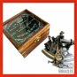 Collectible Antique Nautical Brass Working German Marine Sextant with Wooden Box