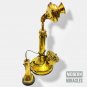 Gold Vintage Candlestick Phone Full Brass Telephone Wired Landline Rotary Dial
