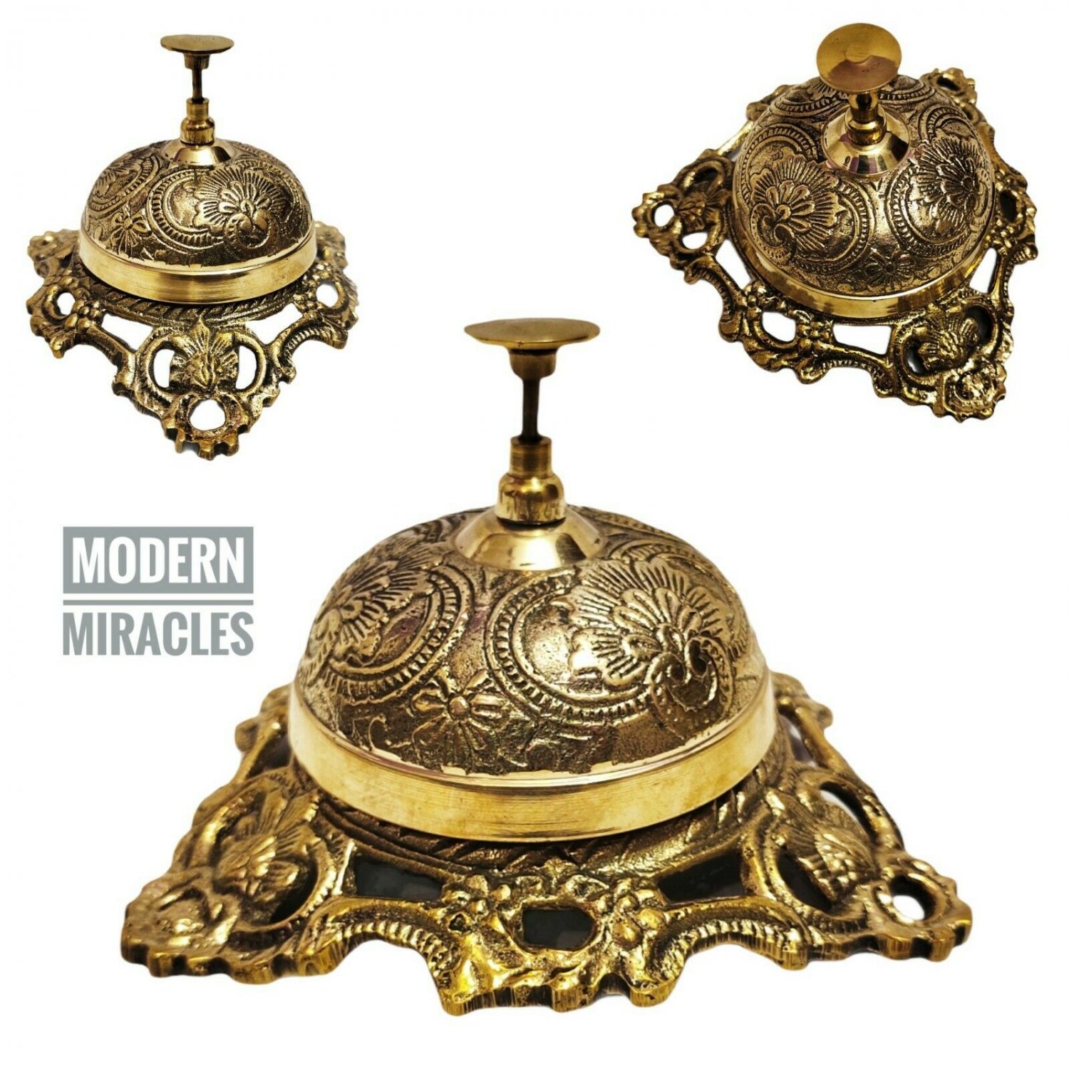 Antique Nautical Tabletop Brass Table Desk Bell Office / Hotel Decor Collectible