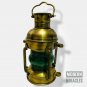 15" Antique Oil Ship Lantern Nautical Brass Green Port Lantern LAMP Maritime