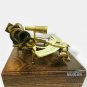 8" Antique Maritime Brass Nautical Sextant Astrolabe Working Sextant Wooden Box