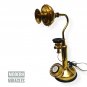 Vintage Rotary Dial Candlestick Phone Long Stylish Brass Telephone Wired Working
