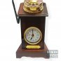 Vintage Wooden Rotary Dial Brass Telephone with Clock Antique Style Etching Gift