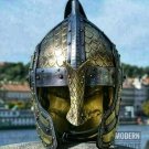 18GA SCA LARP Medieval BOGATO ENGRAVED FANTASY Norman Viking Helmet Replica II