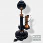 Antique Brass Retro Landline Telephone Vintage Look Rotary Dial Candlestick Gift