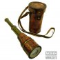 10'' Maritime Antique Brass Leather Spyglass Telescope With Leather Cover