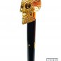 Antique Handmade Shiny Skull Handle Victorian Designer Skeleton Black Wooden Wal