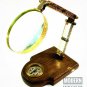 Maritime Brass Magnifying Glass on Wooden Base with Compass Nautical Decor Item