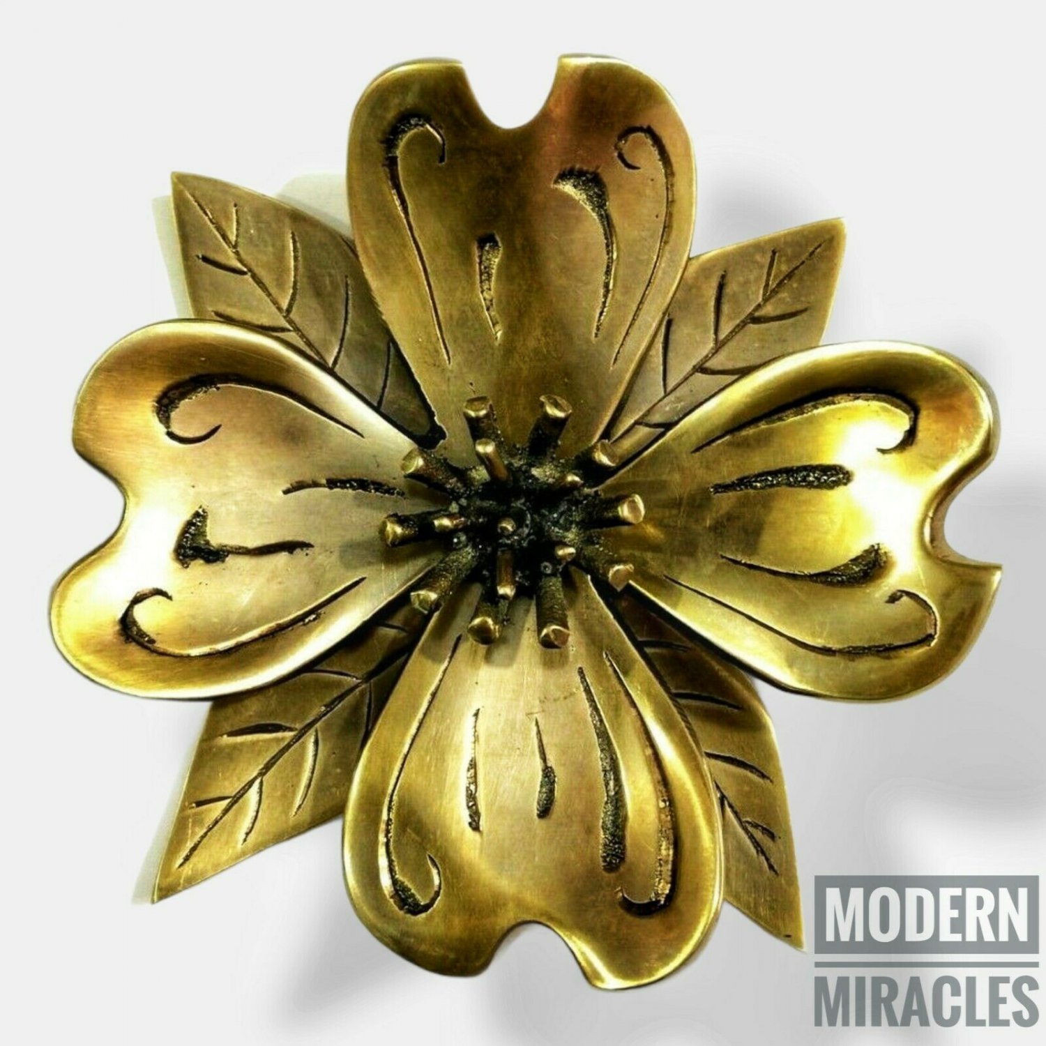 Vintage Brass Flower Door Knocker Antique Nautical Home Decorative Knocker Gift
