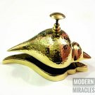 Nautical Brass Sea Shell Service Bell Ornate Hotel Front Desk Calling Bell Decor