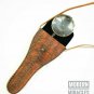 Nautical Brass Reading Magnifier Lens with Compass in Leather Cover Collectibles