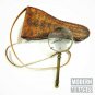 Nautical Brass Reading Magnifier Lens with Compass in Leather Cover Collectibles