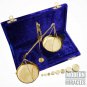Decor Antique Brass Jewellery Balance Scale with Velvet Box & Complete Weight